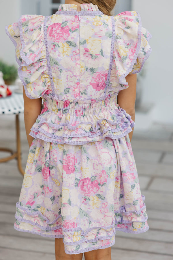 Girls: The Brinley Lavender Floral Dress