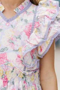 Girls: The Brinley Lavender Floral Dress