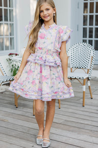 Girls: The Brinley Lavender Floral Dress