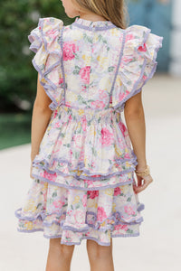Girls: The Brinley Lavender Floral Dress
