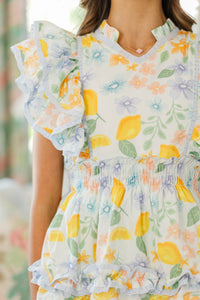 Girls: The Ivy Claire Light Blue Floral Eyelet Dress