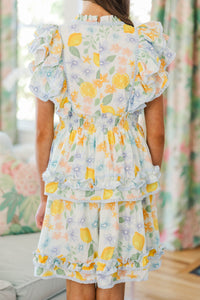 Girls: The Ivy Claire Light Blue Floral Eyelet Dress