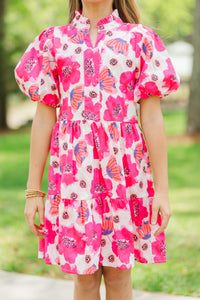 Girls: Somewhere Out There Pink Floral Babydoll Dress