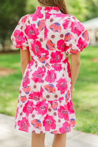 Girls: Somewhere Out There Pink Floral Babydoll Dress
