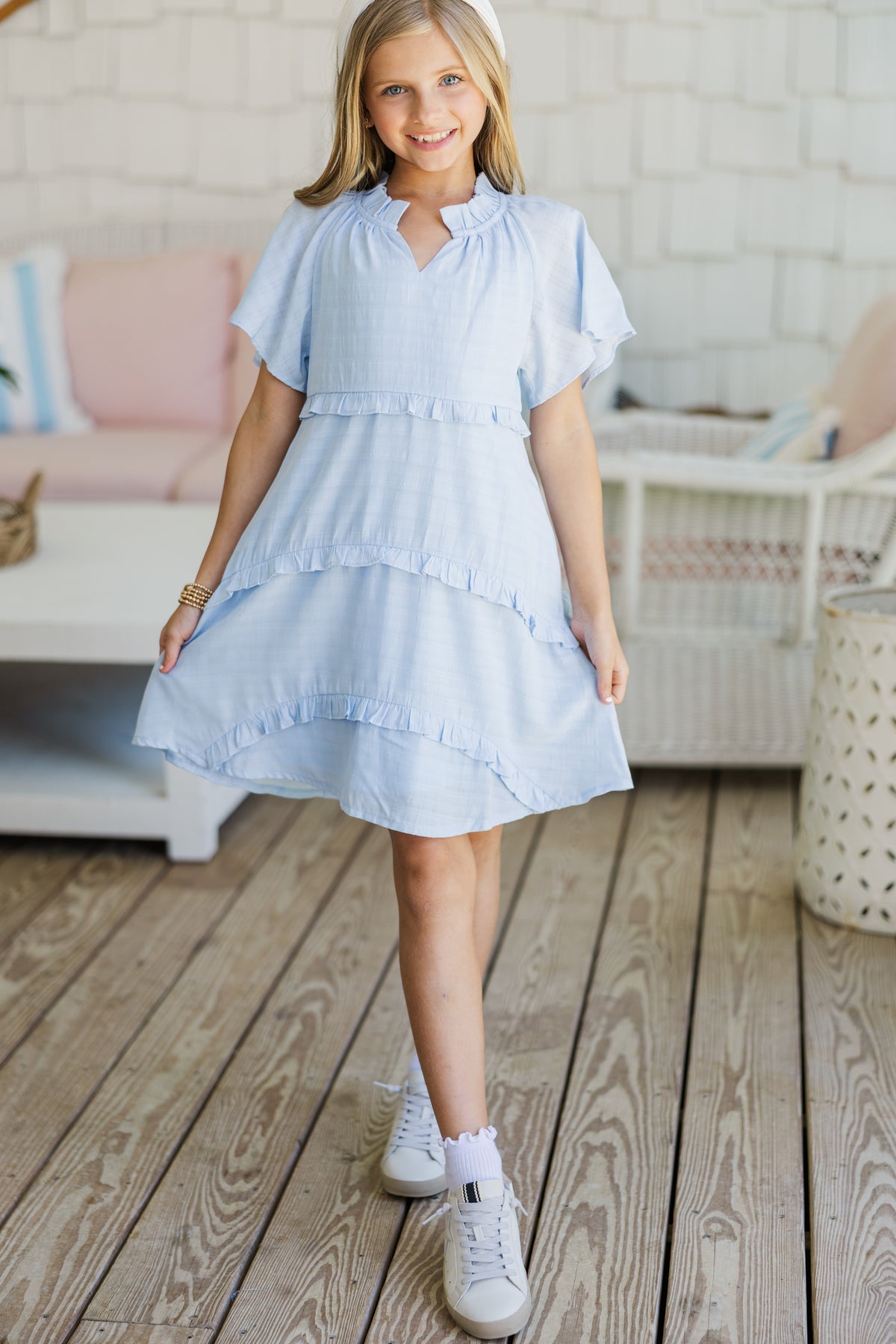 Girls: Perfectly You Light Blue Babydoll Dress – Shop the Mint