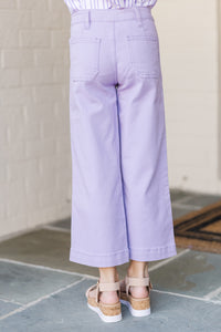 Girls: Give It Your All Lavender Wide Leg Denim