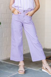 Girls: Give It Your All Lavender Wide Leg Denim