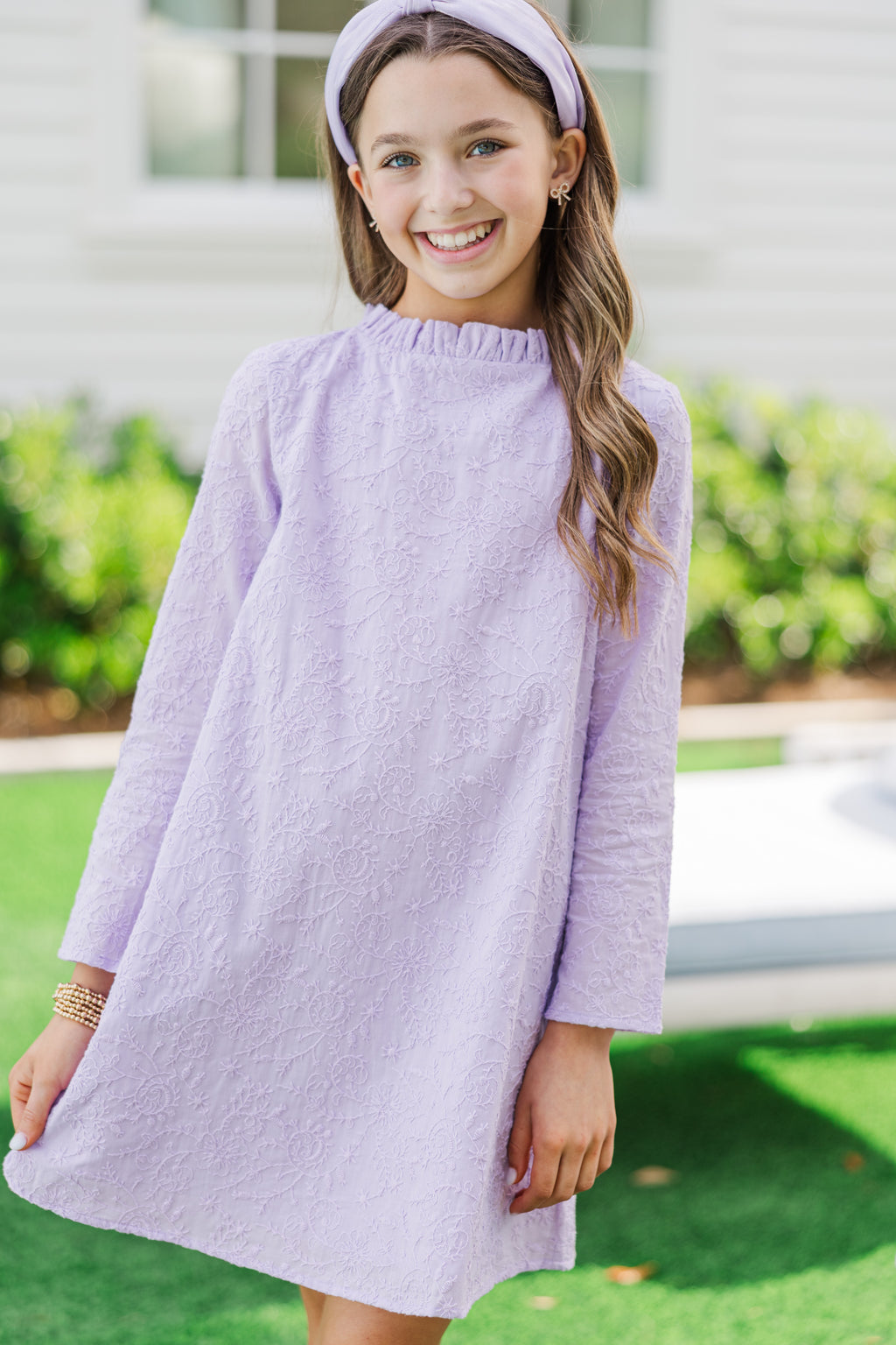 Girls: This Is It Lavender Embroidered Swing Dress, (14/16) - The Mint Julep Boutique | Women's Boutique Clothing