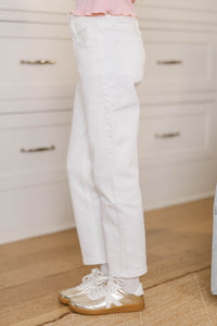 Girls: The Blakely White Straight Leg Jeans