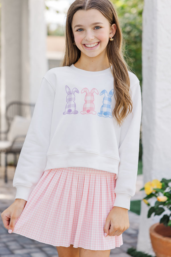 Girls: The Mila Pink Gingham Skort