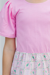 Girls: The Britt Pink Mixed Print Dress