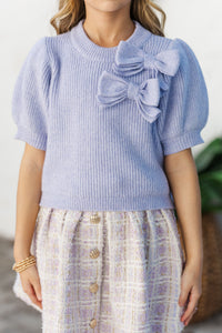 Girls: The Charlotte Lavender Bow Sweater