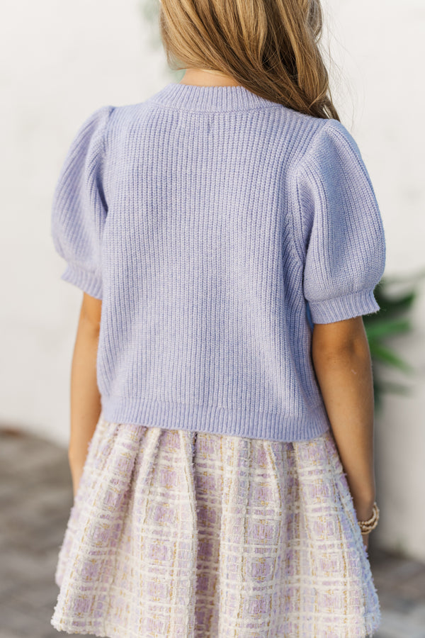 Girls: The Charlotte Lavender Bow Sweater