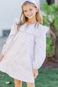 Girls: See It Through Lavender Toile Babydoll Dress