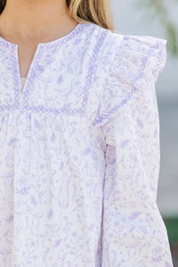 Girls: See It Through Lavender Toile Babydoll Dress
