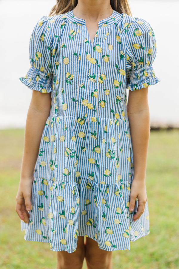lemon dress blue NicoBlu Kitty Puff Sleeve Maxi Dress in French Lemon Grove XXL