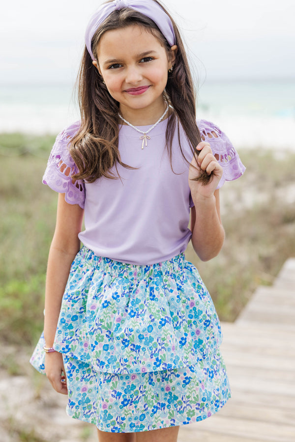 Girls: The Luna Lavender Eyelet Top
