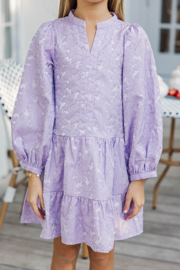Girls: Always On My Mind Lavender Floral Dress