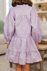 Girls: Always On My Mind Lavender Floral Dress