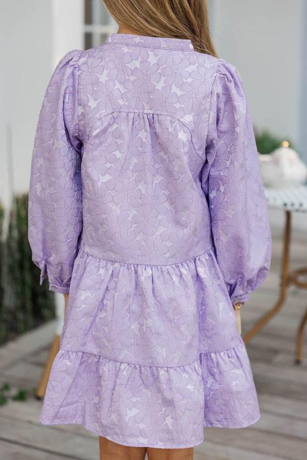 Girls: Always On My Mind Lavender Floral Dress