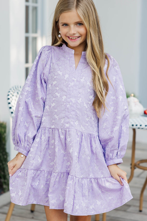 Girls: Always On My Mind Lavender Floral Dress