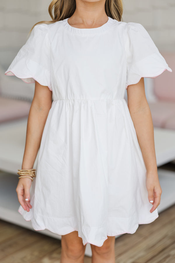 Girls: Time Goes By White Scalloped Dress, (12/14) - The Mint Julep Boutique Girls: Time Goes By White Scalloped Dress, (12/14) - The Mint Julep Boutique