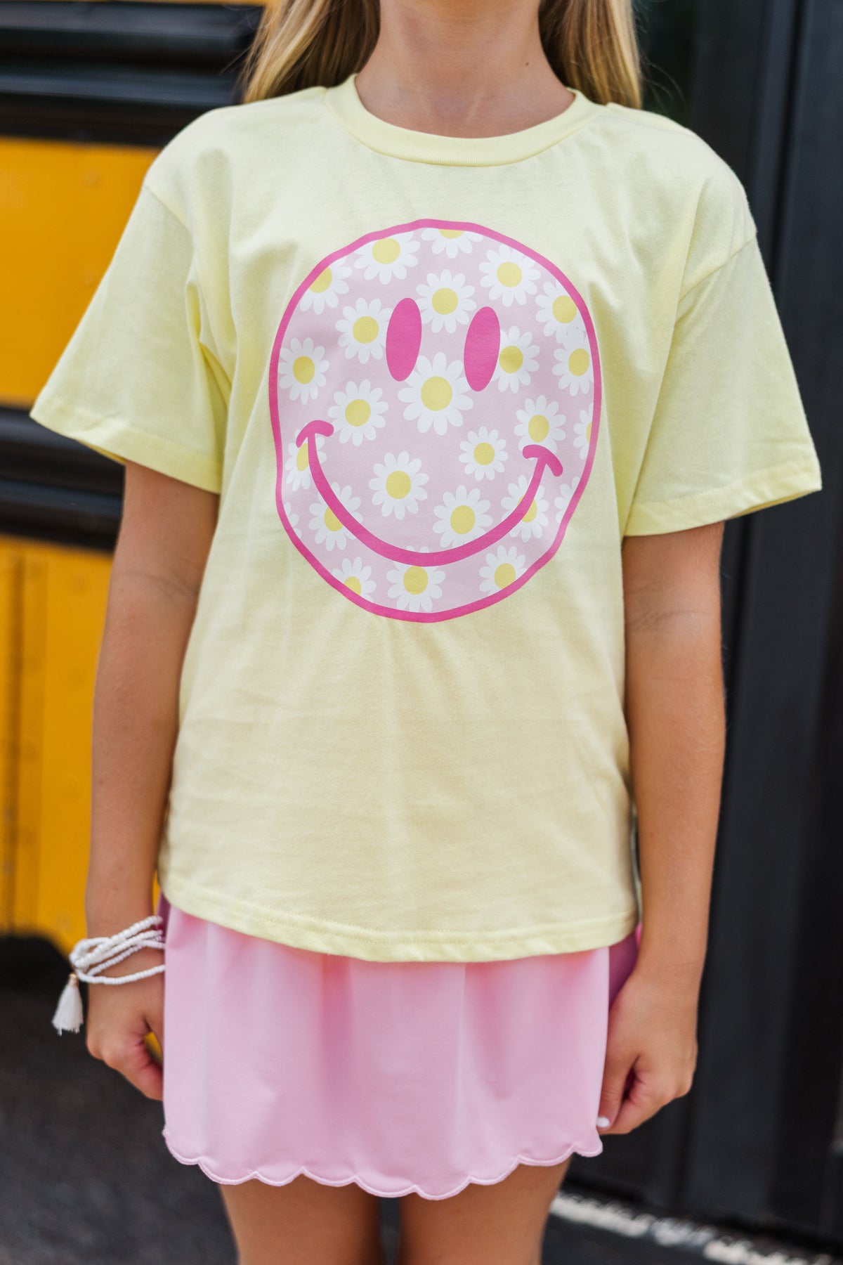 Girls: Big Smile Yellow Graphic Tee – Shop the Mint, image size:1200x1800