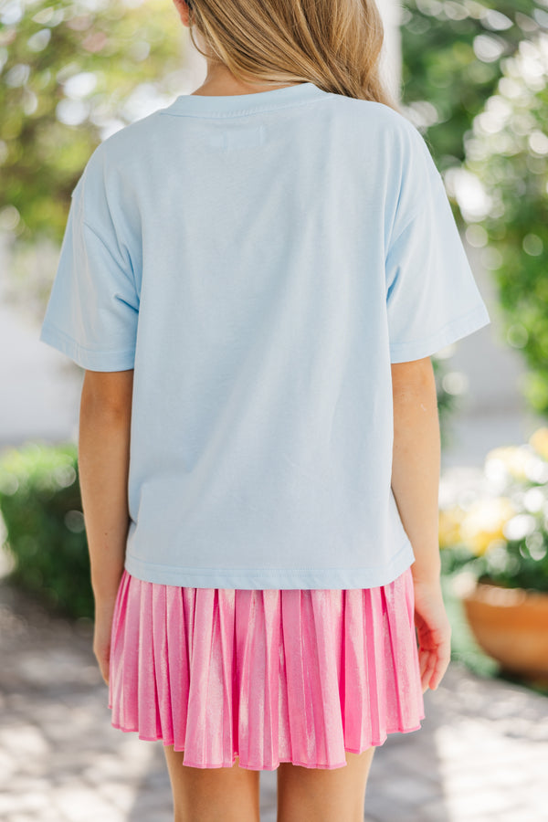 Girls: So Many Smiles Light Blue Graphic Tee