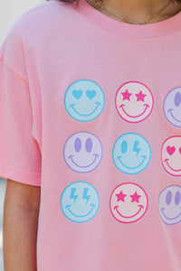 Girls: So Many Smiles Blush Pink Graphic Tee
