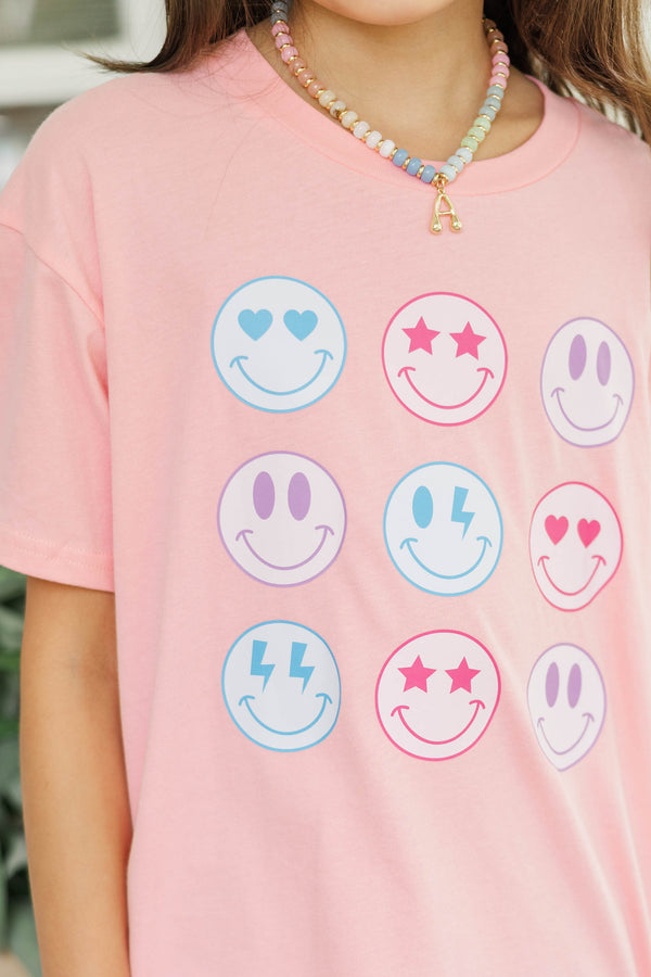 Girls: So Many Smiles Blush Pink Graphic Tee