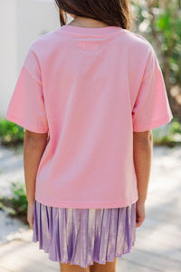 Girls: So Many Smiles Blush Pink Graphic Tee