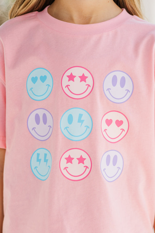 Girls: So Many Smiles Blush Pink Graphic Tee