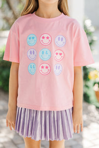 Girls: So Many Smiles Blush Pink Graphic Tee