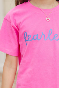 Girls: Fearless Pink Graphic Tee
