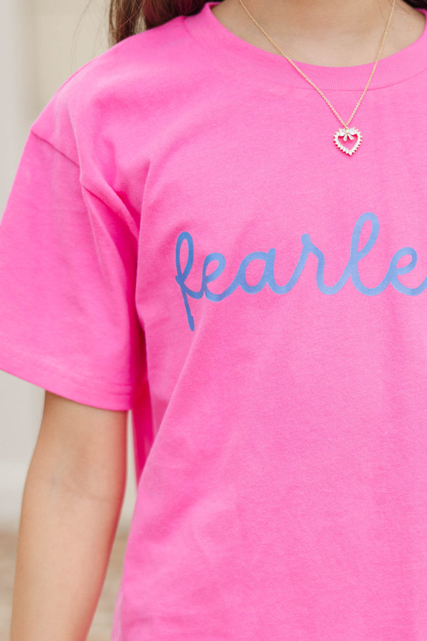 Girls: Fearless Pink Graphic Tee