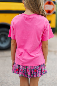 Girls: Fearless Pink Graphic Tee