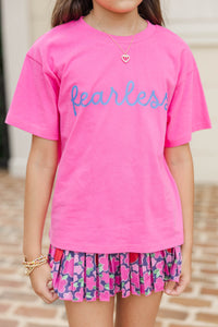 Girls: Fearless Pink Graphic Tee