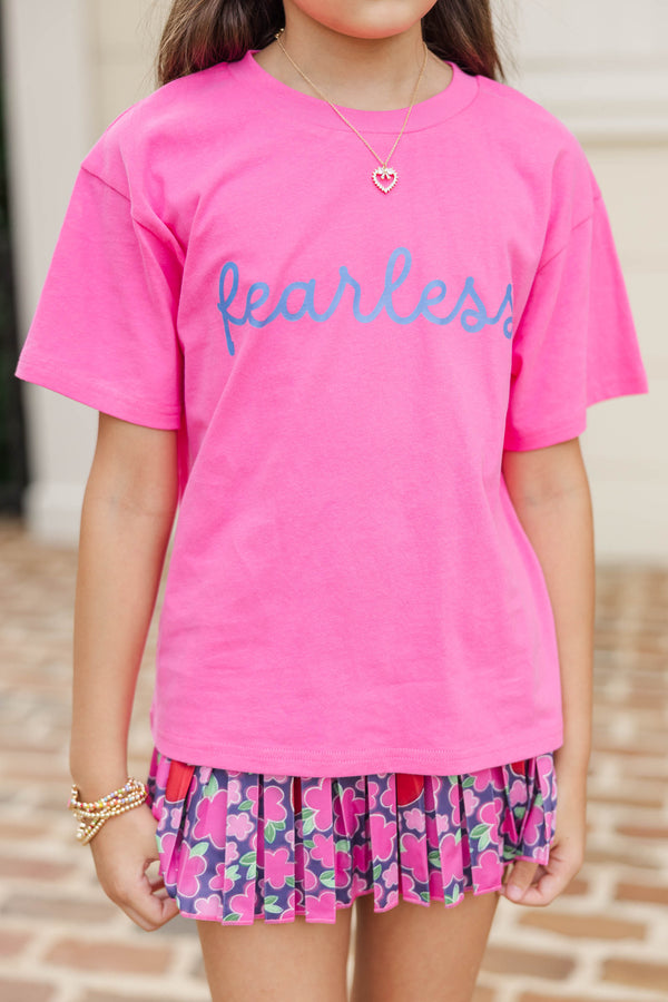 Girls: Fearless Pink Graphic Tee