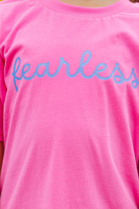 Girls: Fearless Pink Graphic Tee