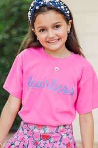 Girls: Fearless Pink Graphic Tee