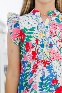 Girls: Make It Your Own White Ditsy Floral Midi Dress