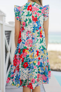 Girls: Make It Your Own White Ditsy Floral Midi Dress