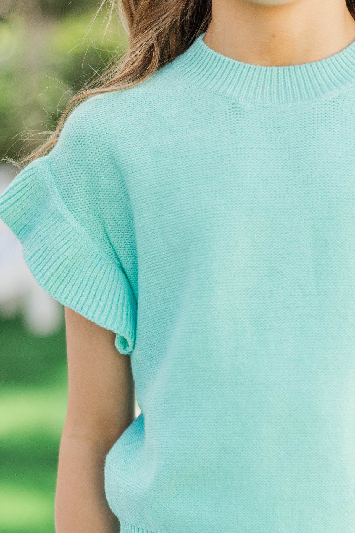 Girls: The Jessica Mint Green Ruffle Knit Sweater – Shop the Mint