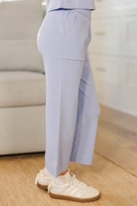 Girls: Play All Day Light Blue Pocket Knit Pants