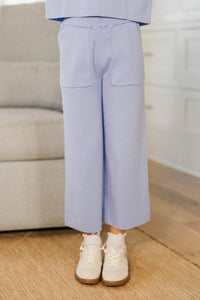 Girls: Play All Day Light Blue Pocket Knit Pants