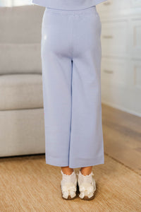 Girls: Play All Day Light Blue Pocket Knit Pants