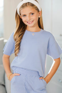 Girls: Play All Day Light Blue Knit Sweater