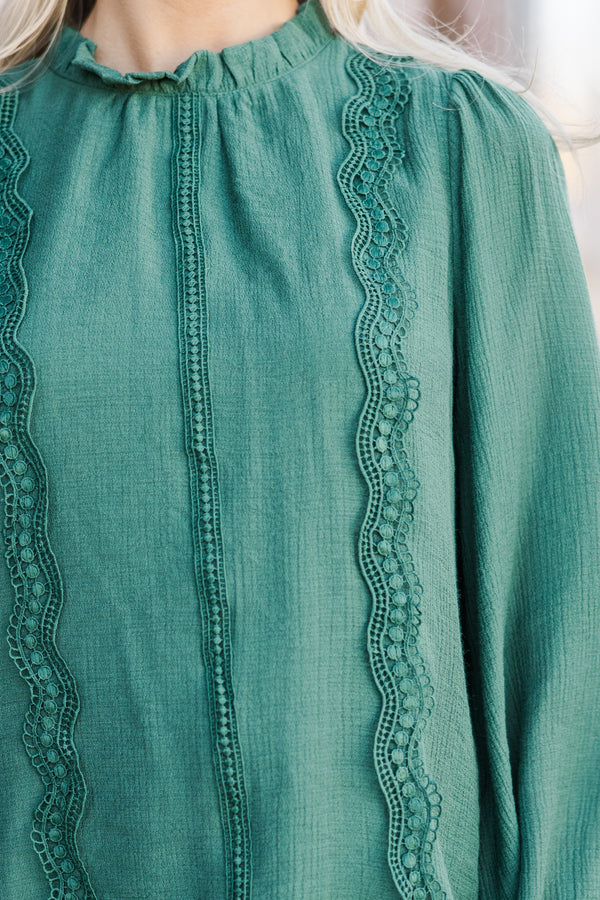 green blouses, crochet blouses, long sleeve blouses, boutique blouses, cute blouses