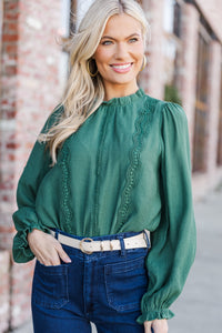 green blouses, crochet blouses, long sleeve blouses, boutique blouses, cute blouses