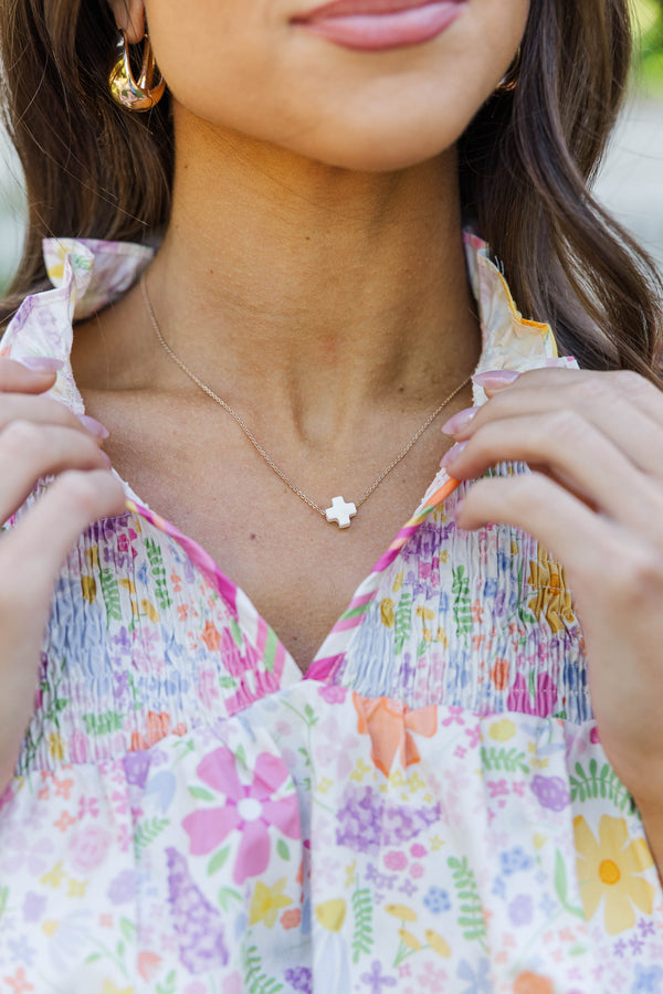 The Angela White Cross Necklace